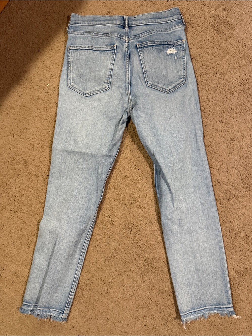 GAP Light Blue Ankle Crop Jeans with Raw Hem